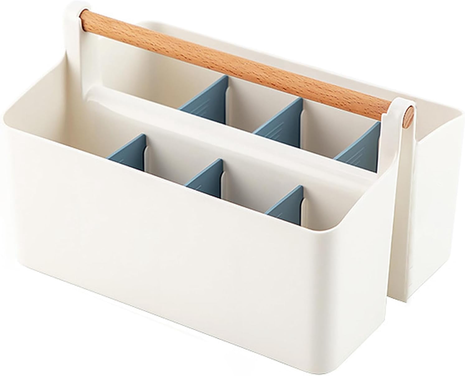 Marker Organizer, Art Caddy with Handle, Art Supply Storage Organizer with Adjustable Dividers, Portable Storage Bin for Craft Supplies Colored Pencils Makeups Tools Pen Holder for Desk