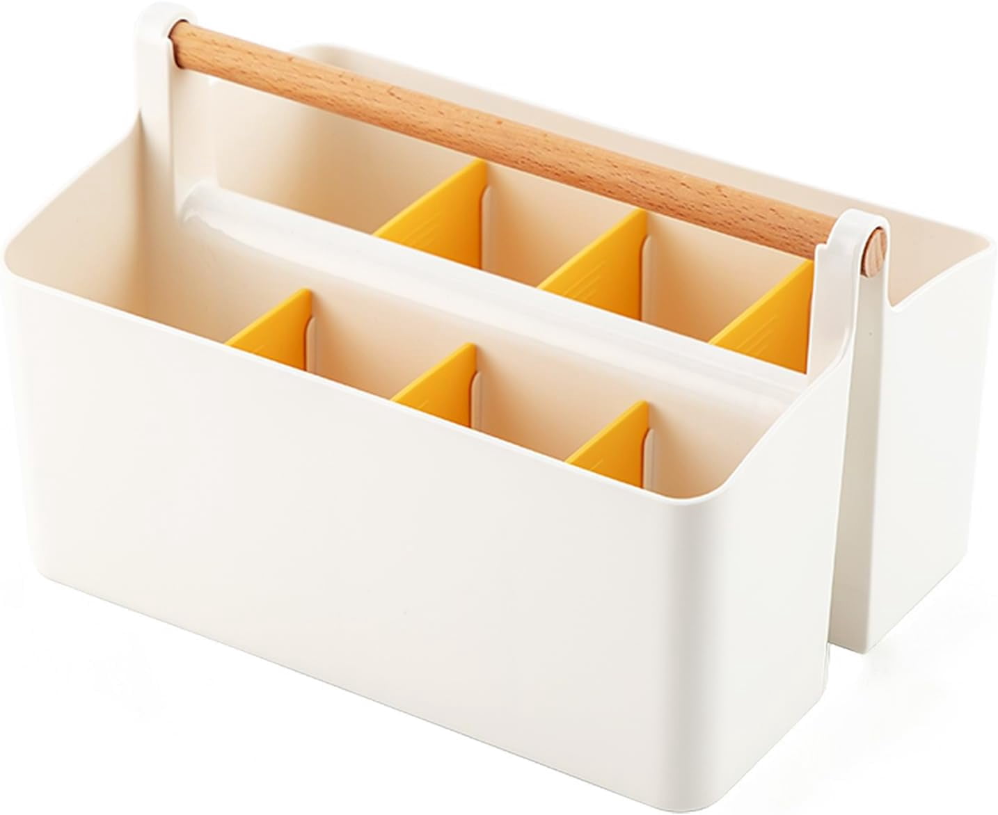 Marker Organizer, Art Caddy with Handle, Art Supply Storage Organizer with Adjustable Dividers, Portable Storage Bin for Craft Supplies Colored Pencils Makeups Tools Pen Holder for Desk