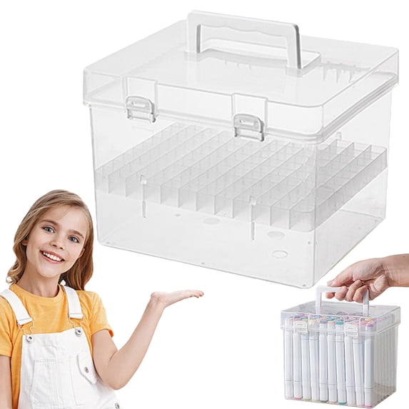 Marker Organizer Ecohintz Multifunctional Marker Organizer Case - Art Storage Box for Color Highlighters & Watercolor Pens, Stackable & Portable, Ideal for Artists & Students, Pen Storage Case