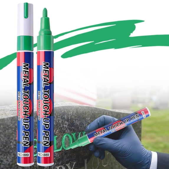 Marker Pen for Restoring Inscriptions, 3ml Green Paint Marker for Tombstones, Stone, and Metal, Weather Resistant and Scratch Proof for Lettering