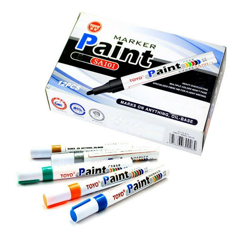12PCS Acrylic Paint Marker Pens Permanent Art Rock Metal Glass