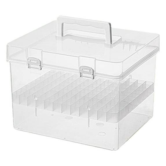 Marker Storage Case, Multiple Slots Marker Organizer Box, Portable Art Supply Container for Paint Pens, Highlighters, Watercolor Brushes, Craft Use Clear6