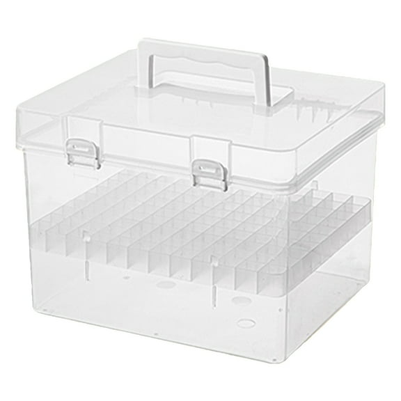 Marker Storage Case, Multiple Slots Marker Organizer Box, Portable Art Supply Container for Paint Pens, Highlighters, Watercolor Brushes, Craft Use Clear6