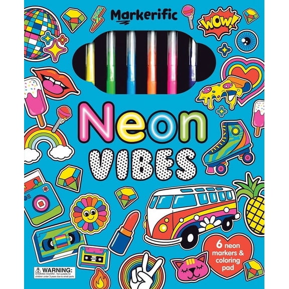 Markerific Markerific: Neon Vibes: Activity Folder with 6 Markers, (Hardcover)