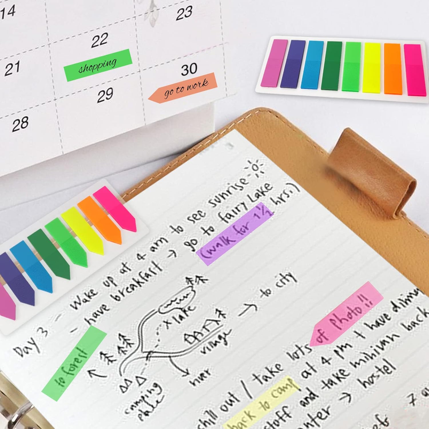Markers Colored Sticky Tabs 800 Pcs, Translucent Arrow Flags for Page ...