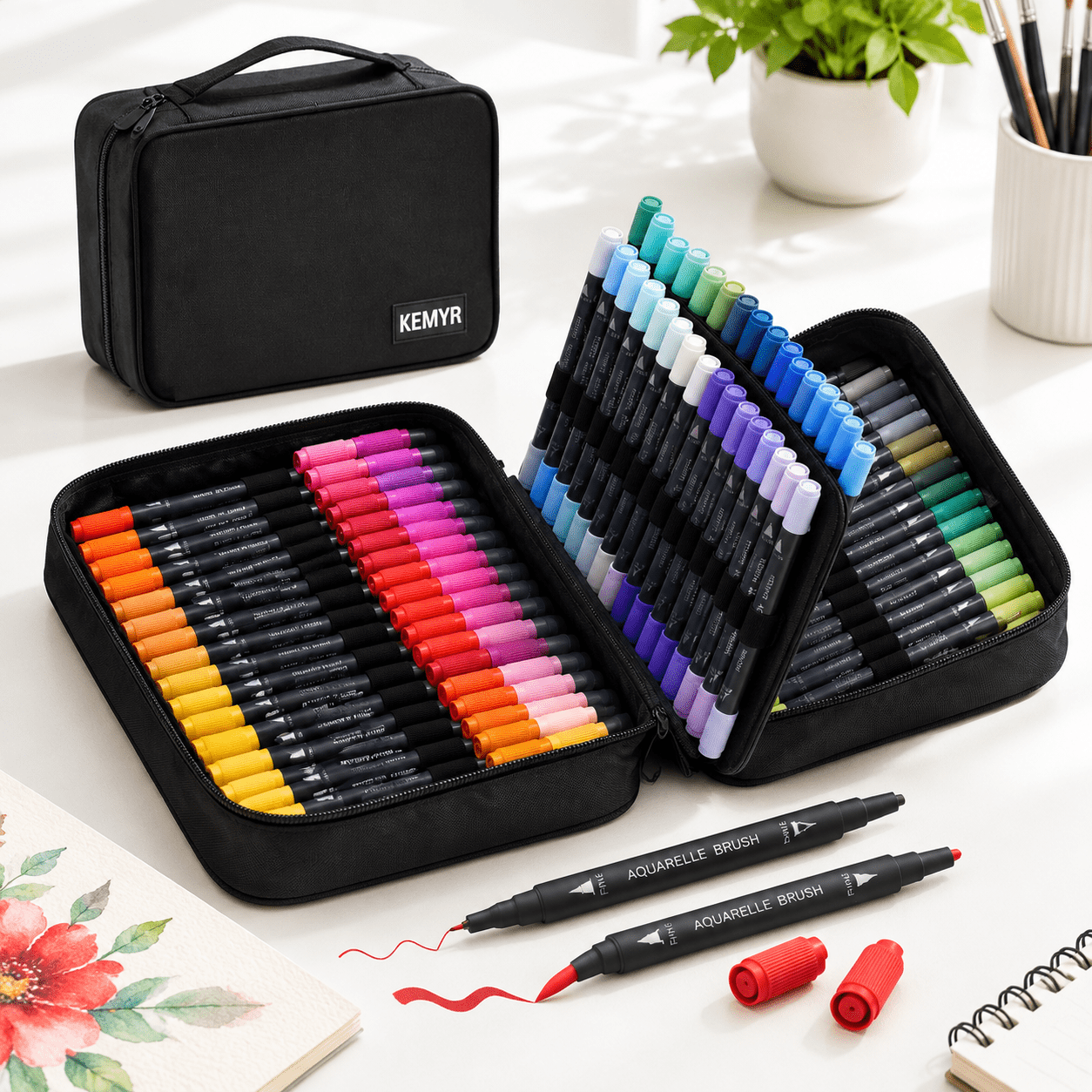 Markers For Adult Coloring Books No Bleeding 100 Colors By Number ...
