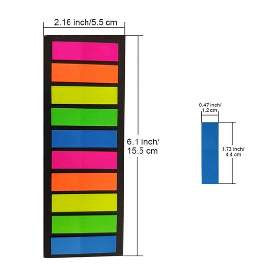 Markers Sticky Index Tabs, 200Pcs 0.5" x 1.8" Translucent Page Flags, Office Desk Stationery for Document Organizing, A, YMMB