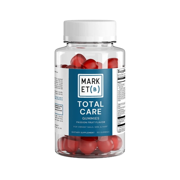 Market B Total Care Gummies: 6000mcg Biotin + Collagen, Gluten-Free, USA Made