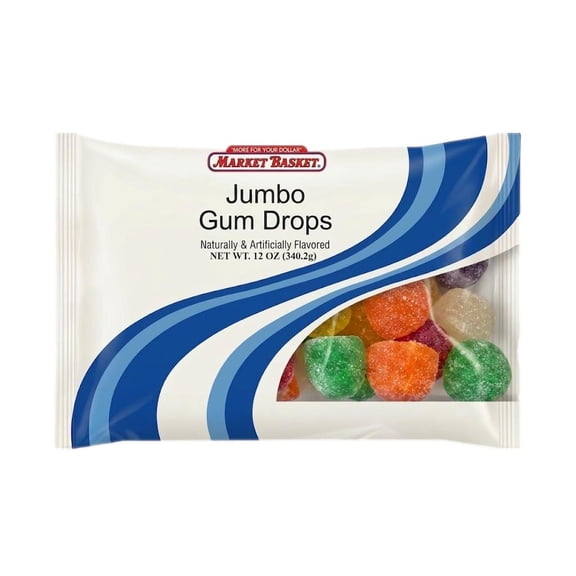 Market Basket Jumbo Gum Drops Candy, 12 oz