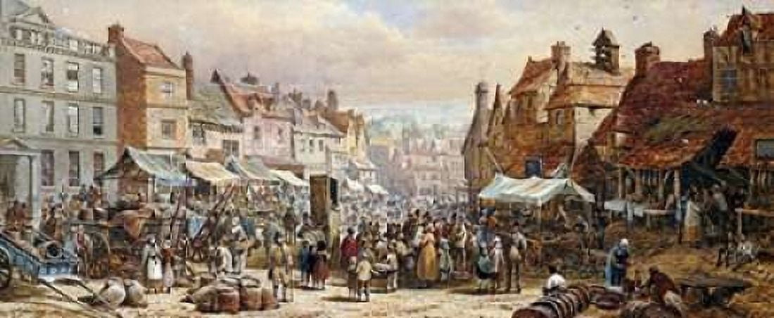 Market Day Ashbourne Near Derby Canvas Art - Louise Rayner (24 x 48)