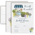 thumbnail image 1 of Off the Market Flower Cart Bridal Shower Invitations, 20 Fill-In Cards with Envelopes, 5x7 Wedding Shower Invitations for Bride, Bridal Party Supplies and Decorations, Made in USA by Amanda Creation, 1 of 8