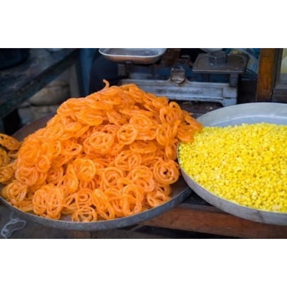Market Food in Shahpura, Rajasthan, Near Jodhpur, India Poster Print by Bill Bachmann (18 x 12)