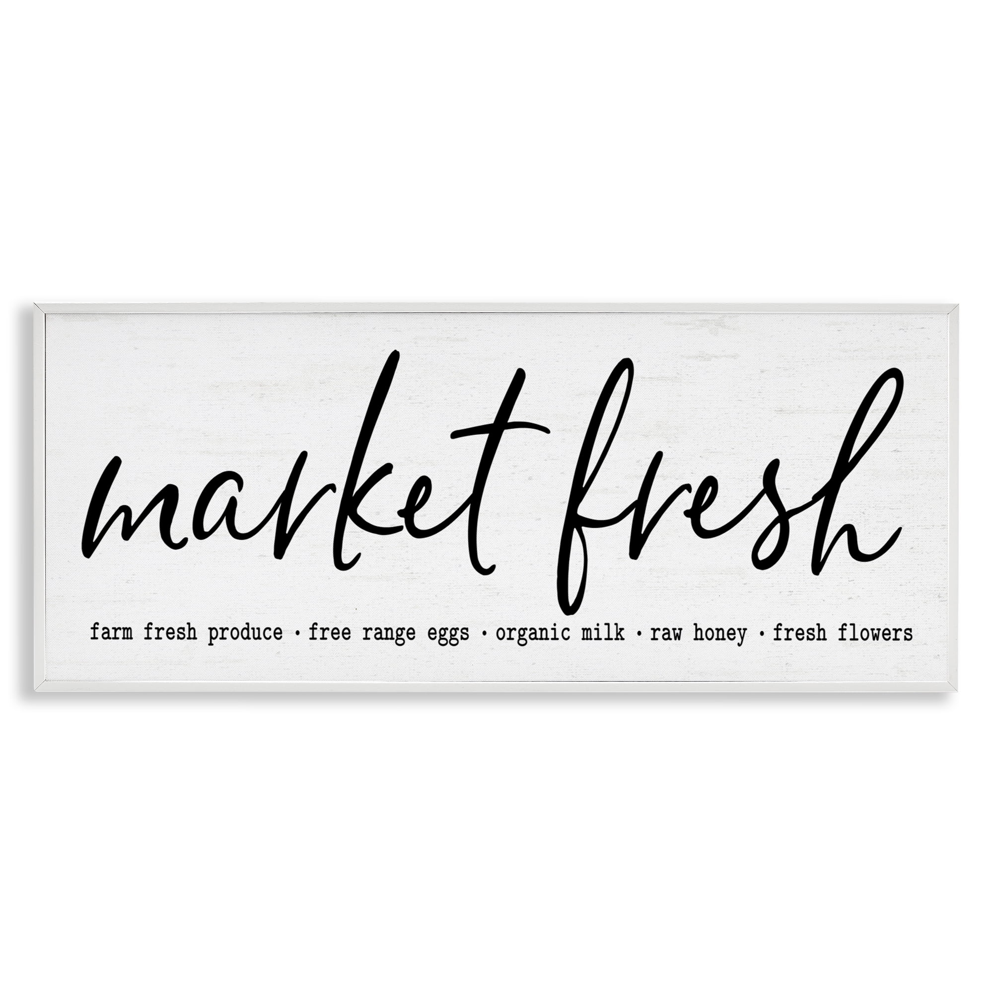 Market Fresh Organic White Framed Giclee Art, design by Lettered and Lined