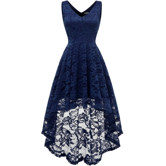 Market In The Box Women Lace Dress Hi-Lo Maxi Formal Cocktail Wedding Party Dress