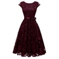 thumbnail image 1 of Market In The Box Women's Lace Dress Vintage Style Midi Dress Cap Sleeve Swing Dress Scoop Bridesmaid Dress Party Cocktail Dresses Homecoming Dress, 1 of 7