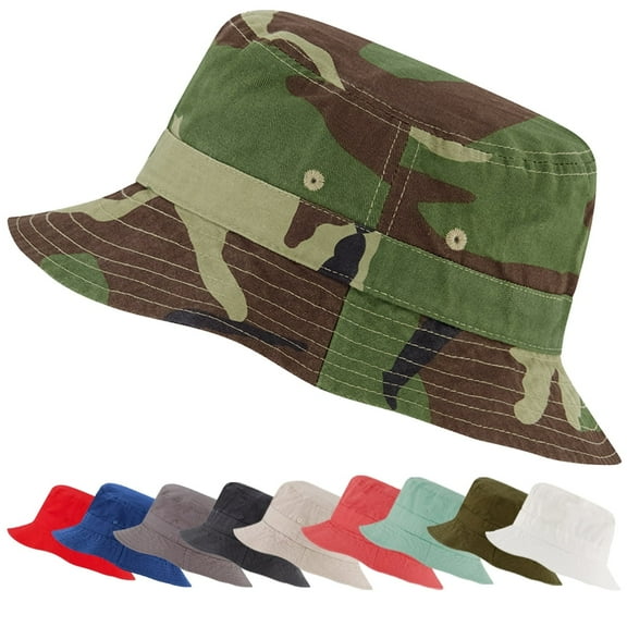 Market & Layne Unisex Camo Bucket Hat for Adult & Teens - Medium/Large