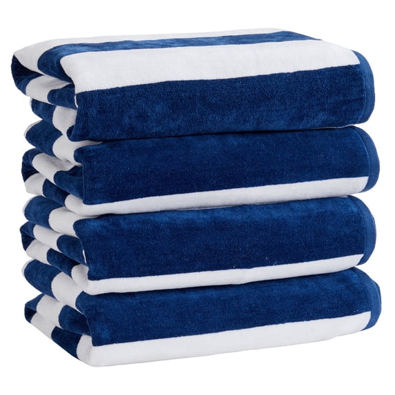 Market & Place 100% Cotton Cabana Stripe Beach Towel Sets, 30" x 60", Assorted Colors