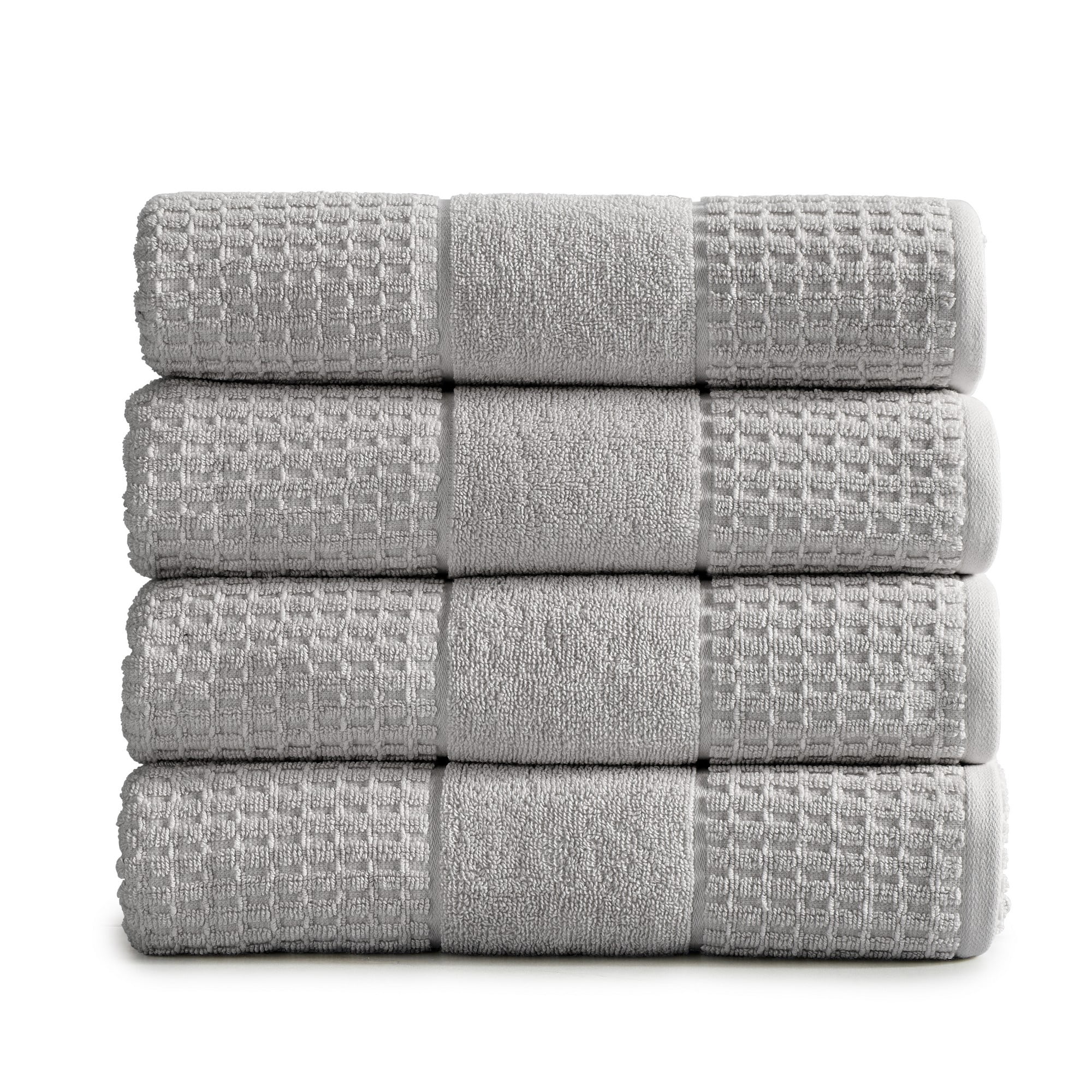 Waffle Weave Bath Towel, Light Grey