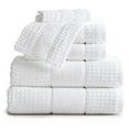 thumbnail image 1 of Market & Place 100% Cotton Waffle Weave 6-Piece Bath Towel Set, White, 1 of 6
