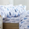 thumbnail image 1 of Market & Place Alpine Printed 100% Cotton Flannel Sheet Set, Twin, Blue Forest, 3-Pieces, 1 of 1