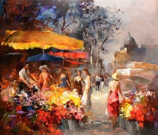 Market Place Canvas Art - Willem Haenraets (24 x 24)