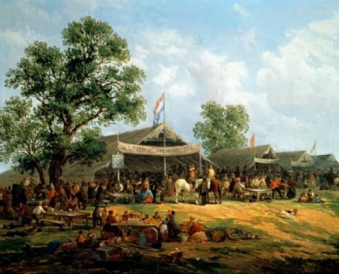 Market Scene by John Holland (1830-1886) Canvas Art - John Holland (18 x 24)