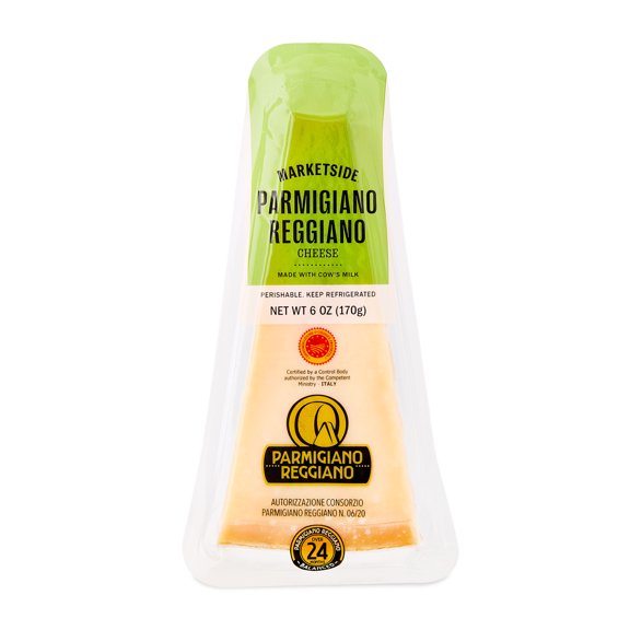 Marketside Parmigiano Reggiano Cheese Wedge, 6 oz, Aged 24 Months, Imported from Italy, Parmesan Cheese Wedge