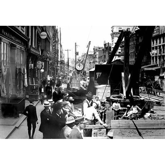 Market Street Construction, Philadelphia, PA-Fine Art Canvas Print (20" x 30")