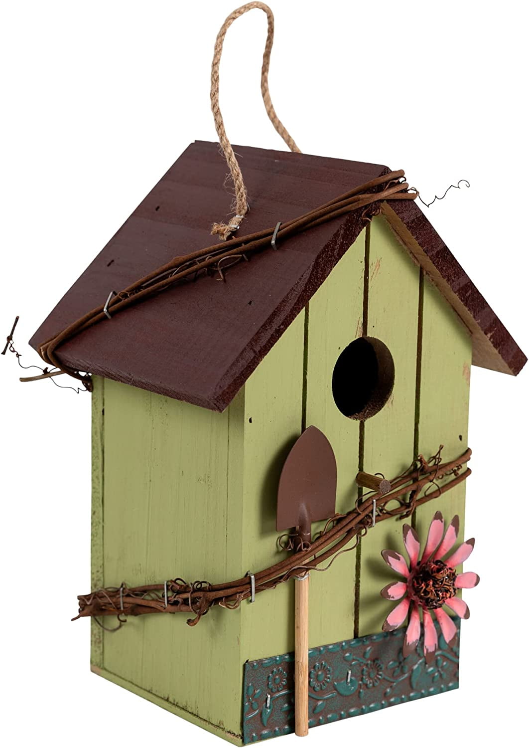 Market Street Hand Made Natural Wooden Wild Bird Hanging House