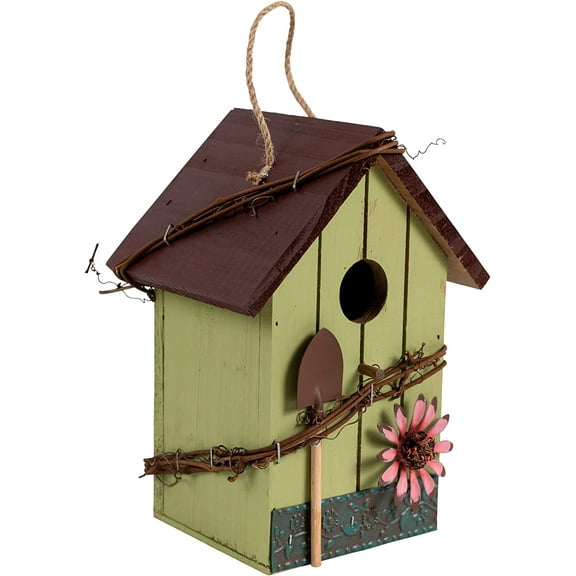 Market Street Hand Made Natural Wooden Wild Bird Hanging House