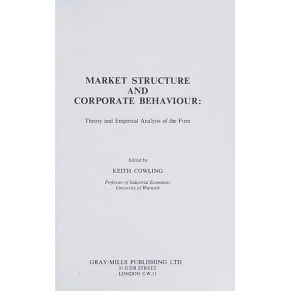 Pre-Owned Market Structure Corporate Beh (Hardcover) 9780856410048