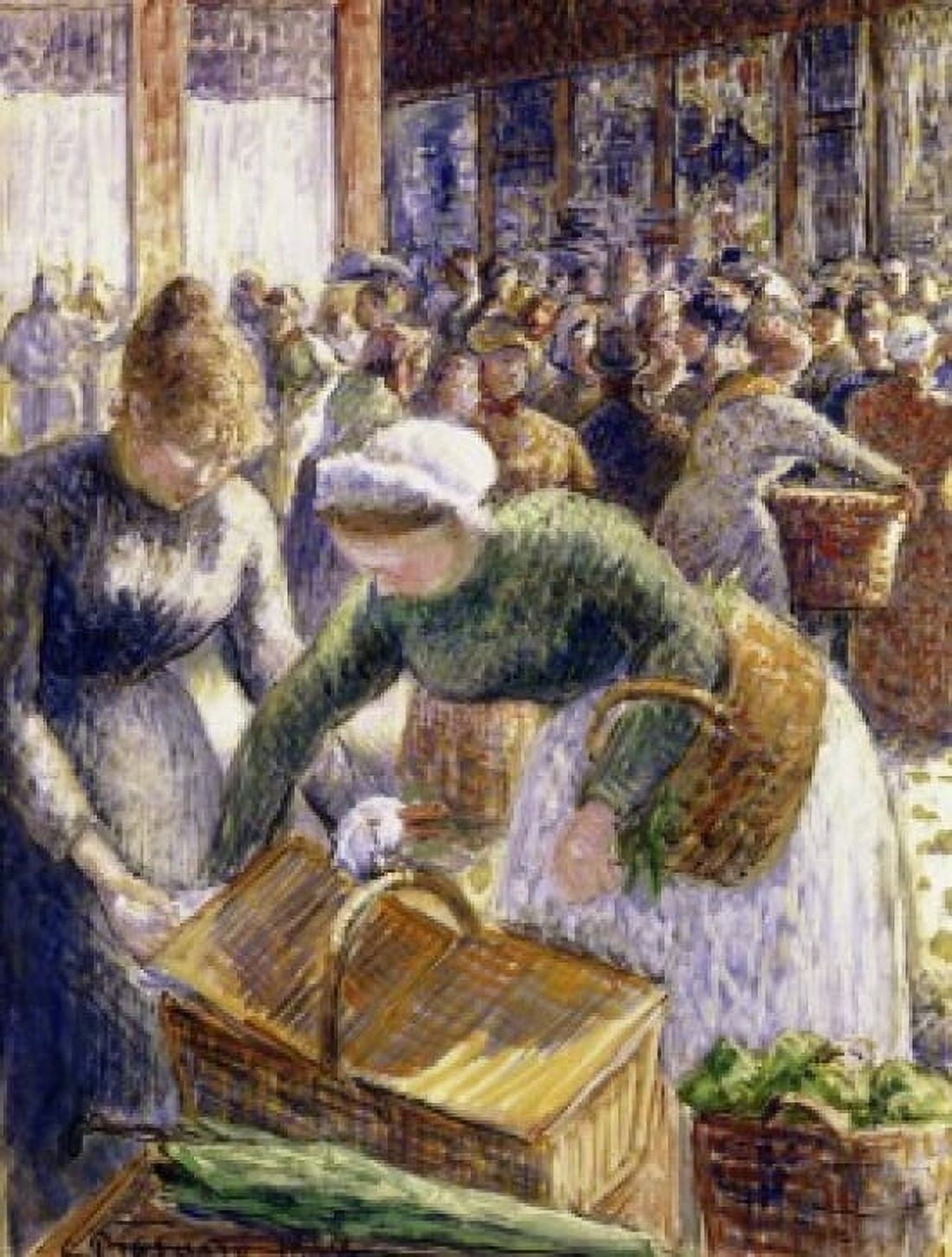 Market at Pontoise Paris Camille Pissarro (1830-1903 French) Canvas Art - Camille Pissarro (24 x 36)