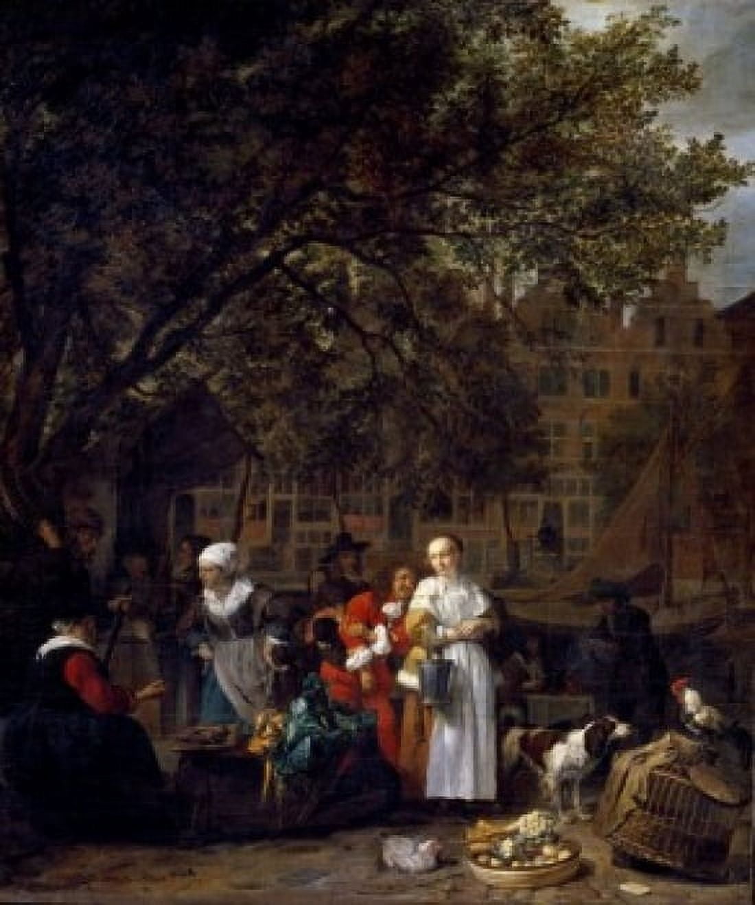Market in Amsterdam by Gabriel Metsu 17th Century (1629-1667) France Paris Musee du Louvre Canvas Art - Gabriel Metsu (24 x 36)
