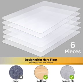 MarketLane 1/2/4/6PCS Clear Plastic Floor Runner, Carpet Protector/Non-Slip Floor Runner Prevent Carpet Rugs from Scratching Tearing Wearing, 6 Pieces 36 x 48" for Hard Floor