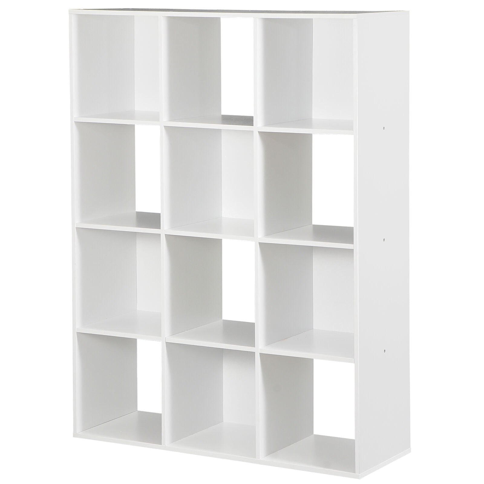 MarketLane 12 Cube Laminated Wood Reversible Stackable Open Bookcase Display Shelf Storage Organizer for Home and Office Organization,White