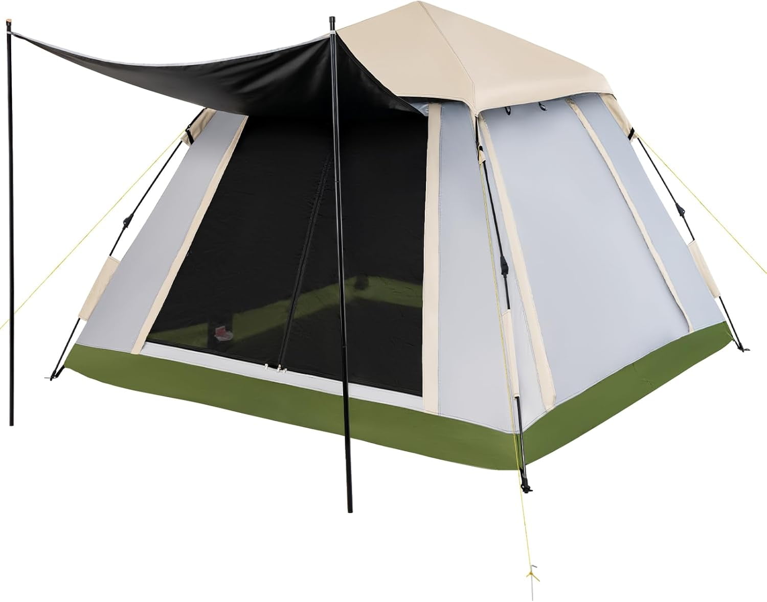 MarketLane 2-4 Person Pop Up Camping Tent, Portable Backpacking Tent with Removable Rainfly, 4 Mesh Walls, 2 Zippered Doors, Carrying Bag, Portable Family Dome Tent for Camping Hiking Mountaineering