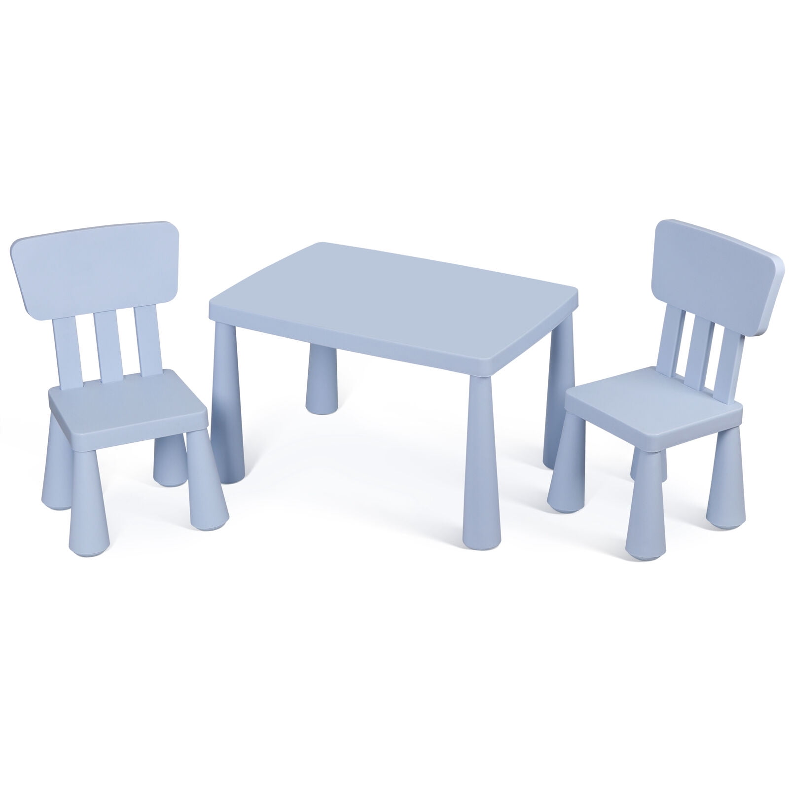 MarketLane 3 Piece Kids Table and Chair Set 3 in 1 Plastic Children Activity Table Toddler Play Set for Indoor and Outdoor, Playroom, Home, Nursery, Daycare, Stable Wide Base Legs