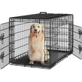 thumbnail image 1 of MarketLane 42 inch Dog Crate Double Door Dog Crate w/Divider for Puppy to Adult XL Collapsible Metal Dog Crate with Removable Tray Wire Dog Kennel Pet Crate for Large Dogs Portable Travel Cage,48″ L, 1 of 9