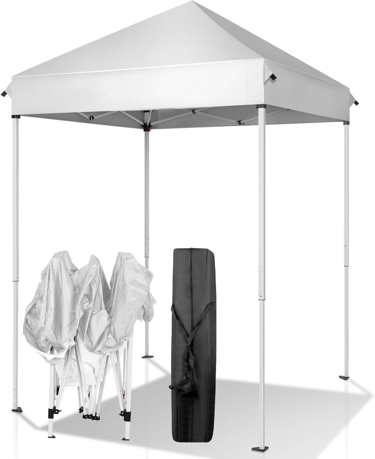 5x5 White Iron Frame Pop Up Canopy Tent