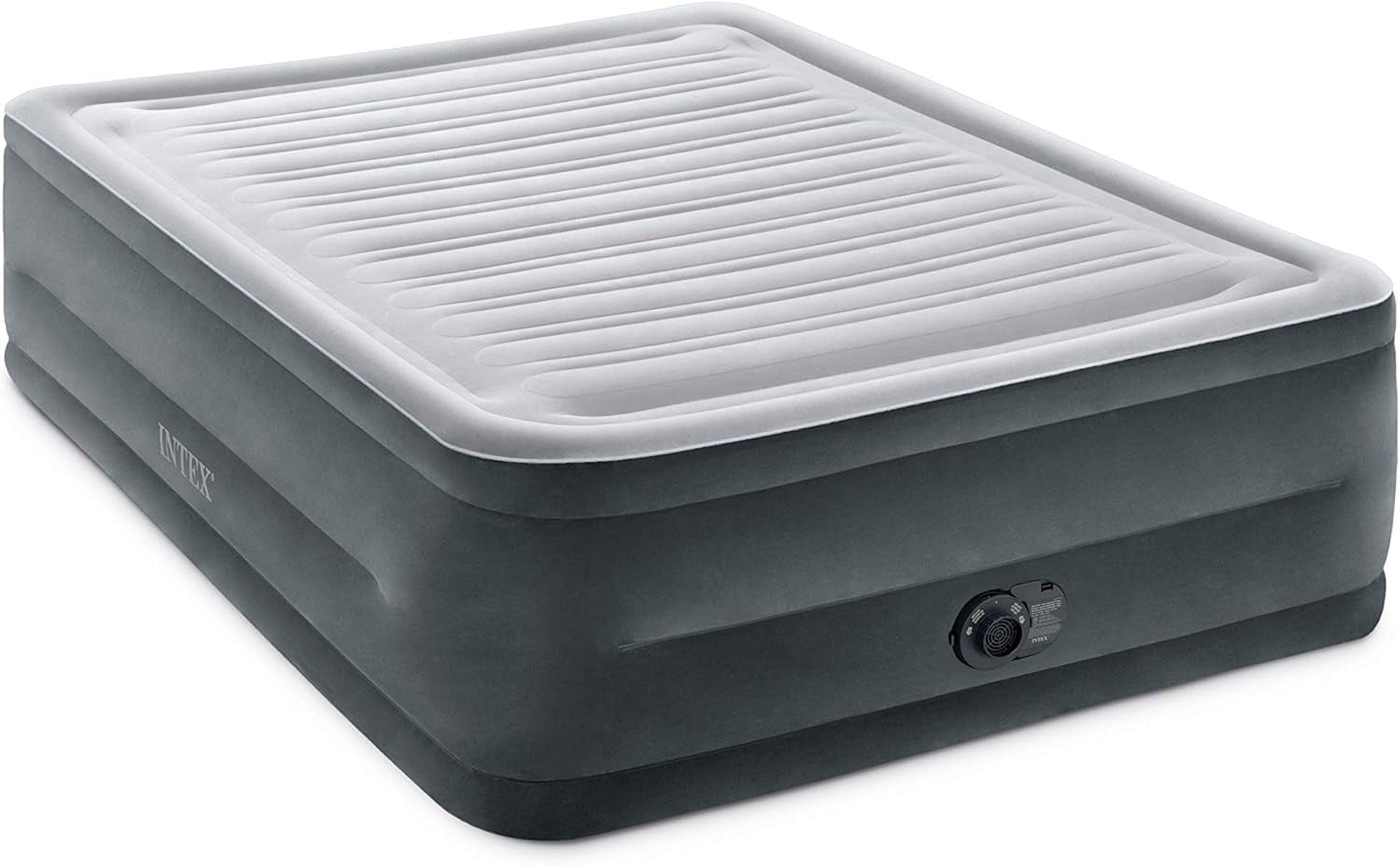Queen Size Gray Velvet Comfort-Plush High-Rise Air Mattress
