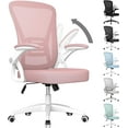thumbnail image 1 of MarketLane Ergonomic Office Chair, Mid Back Desk Chair with Adjustable Height, Swivel Chair with Flip-Up Arms and Lumbar Support, Breathable Mesh Computer Chair for Home/Study/Working(Pink), 1 of 8
