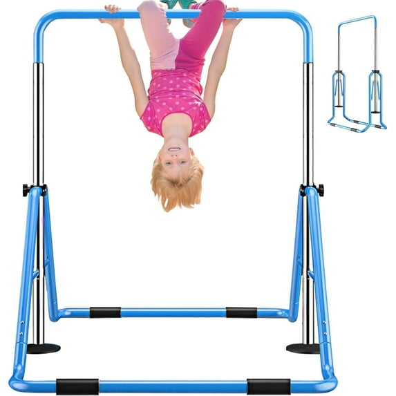 MarketLane Expandable Gymnastics Bars, Adjustable Height Horizontal Bar for Kids, Foldable Training Bar for Home Training, Ideal for Kids, Juniors, Boys & Girls,Blue