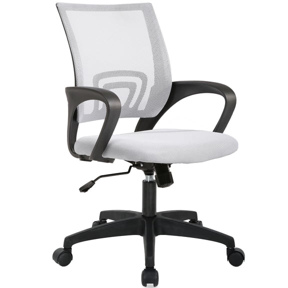 MarketLane Home Office Chair Ergonomic Desk Chair Mesh Computer Chair with Lumbar Support Armrest Executive Rolling Swivel Adjustable Mid Back Task Chair for Women Adults(White)