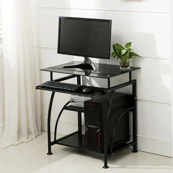 MarketLane Home Office Desk Computer Table Black Study Writing Small Desk Modern Simple Style Laptop Table Rustic Computer Desk with Storage Bag and Hook for Home Office Study Room Workstation