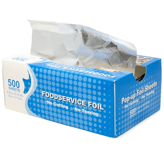 MarketPRO 9” x 10.75” Precut Pop-Up Aluminum Foil | 6 Boxes of 500 Sheets, 3,000 Total Sheets