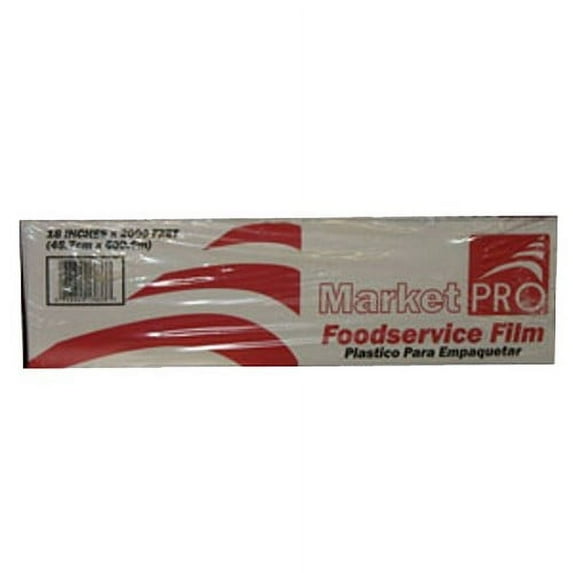 MarketPro Cutterbox Film Wrap Clear, 2000' Length x 12" Width | 1/Roll