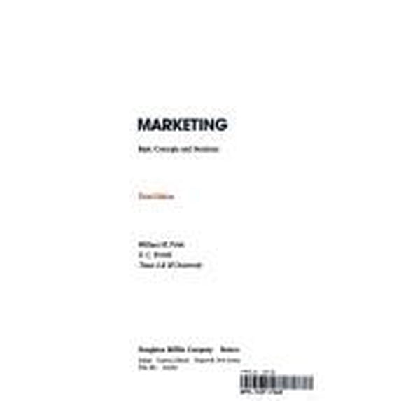 Pre-Owned Marketing : Basic Concepts and Decisions 9780395328163 Used