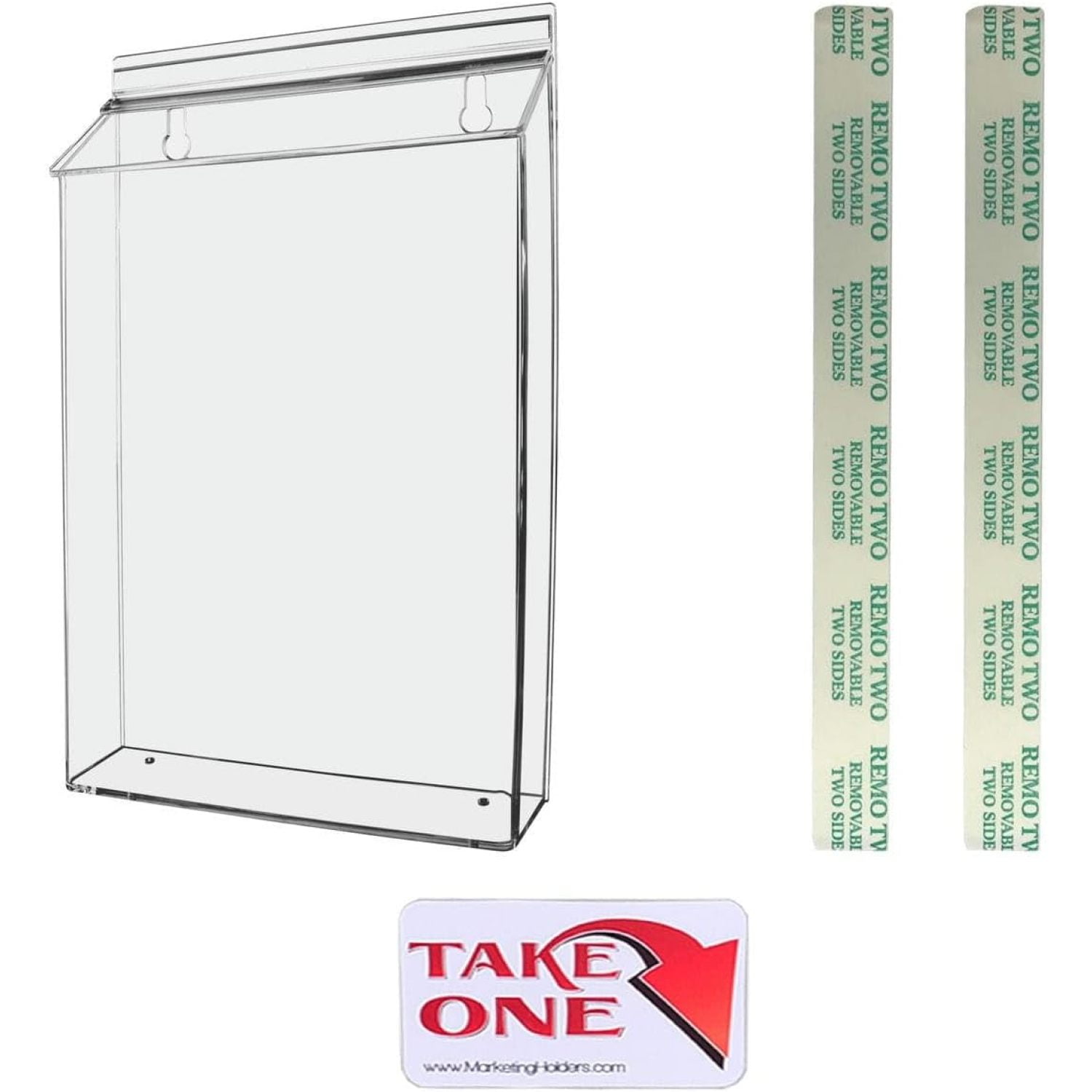 Outdoor Brochure Holder Flyer Box - Heavy Duty Black, Holds 8.5 X 11 Paper, Snap-Shut Lid - View #10