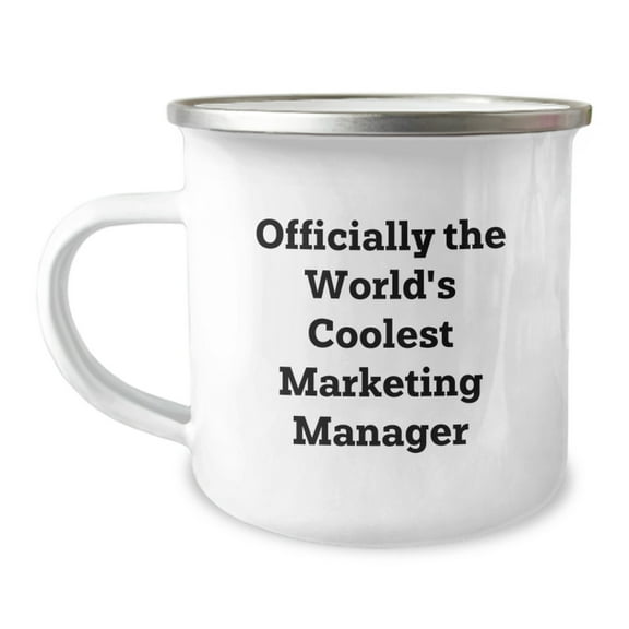 Marketing Manager Christmas Unique Gifts from Friends, Funny 'Officially The World's Coolest Marketing Manager' Camping Mug, Unique Holiday Gifts for Marketing Manager