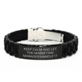 thumbnail image 1 of Marketing Manager Funny Gifts from Friends, Keep Calm Let Marketing Manager Handle It Glide lock Clasp Bracelet for Marketing Manager Graduation Unique Gifts, 1 of 4